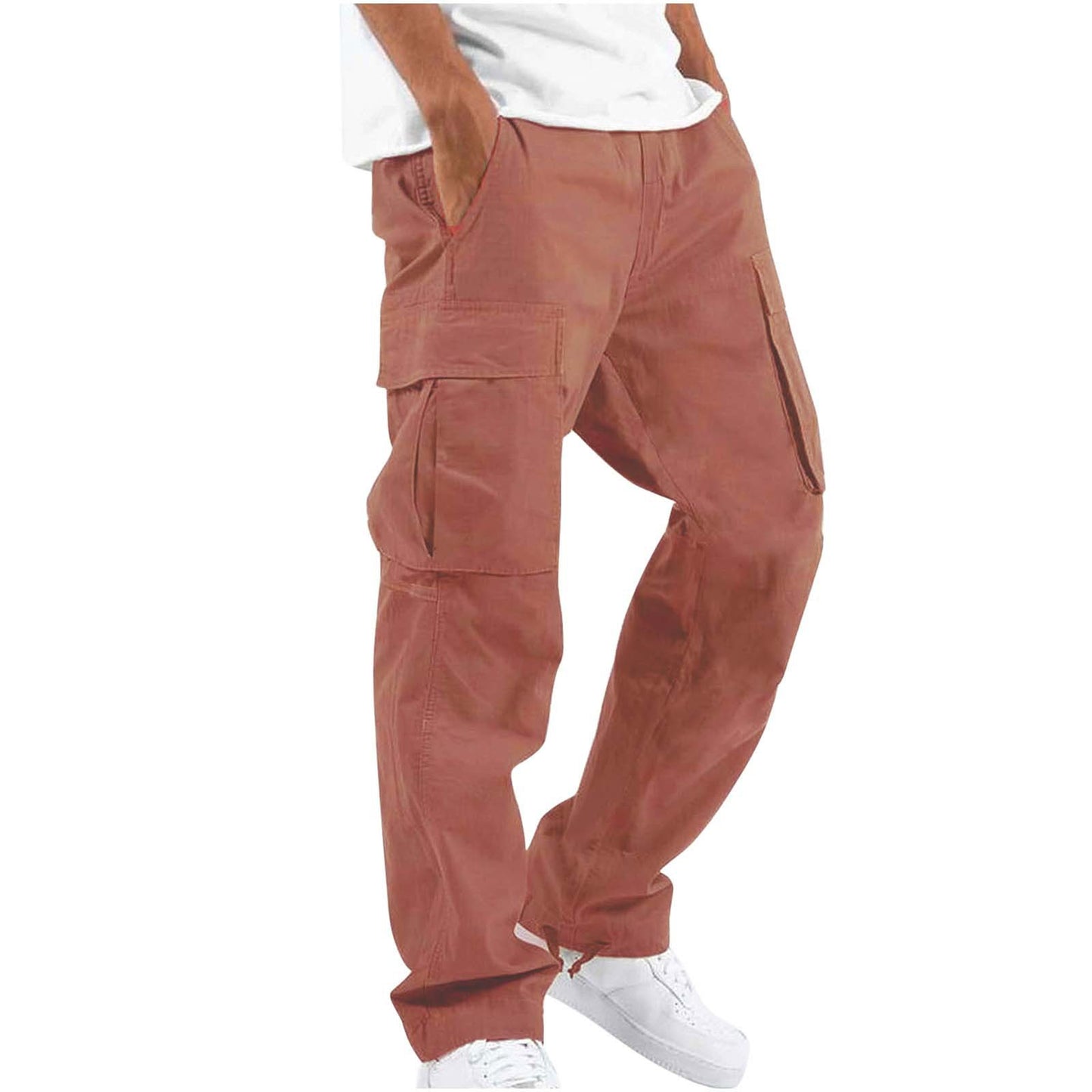 Men'S Workwear Drawstring Multi-Pocket Casual Pants