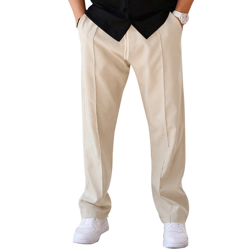 Men'S Trousers Sports Casual Loose Straight Pants with Drawstring Design Clothing