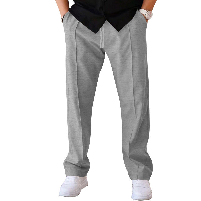 Men'S Trousers Sports Casual Loose Straight Pants with Drawstring Design Clothing